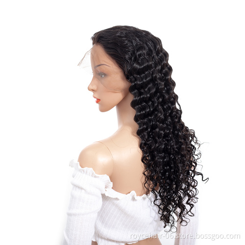 Aliexpress Cheap Brazilian Remy Hair Human Lace Front Wigs Pre Plucked 150% Density Deep Wave Curly Wig With Baby Hair